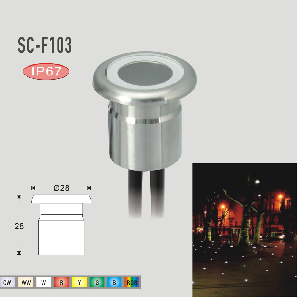 Stainless Steel Floor Lights Landscape Outdoor Path Light 12V LED Garden Lighting 0.8W Recessed Patio Pavers Light IP67