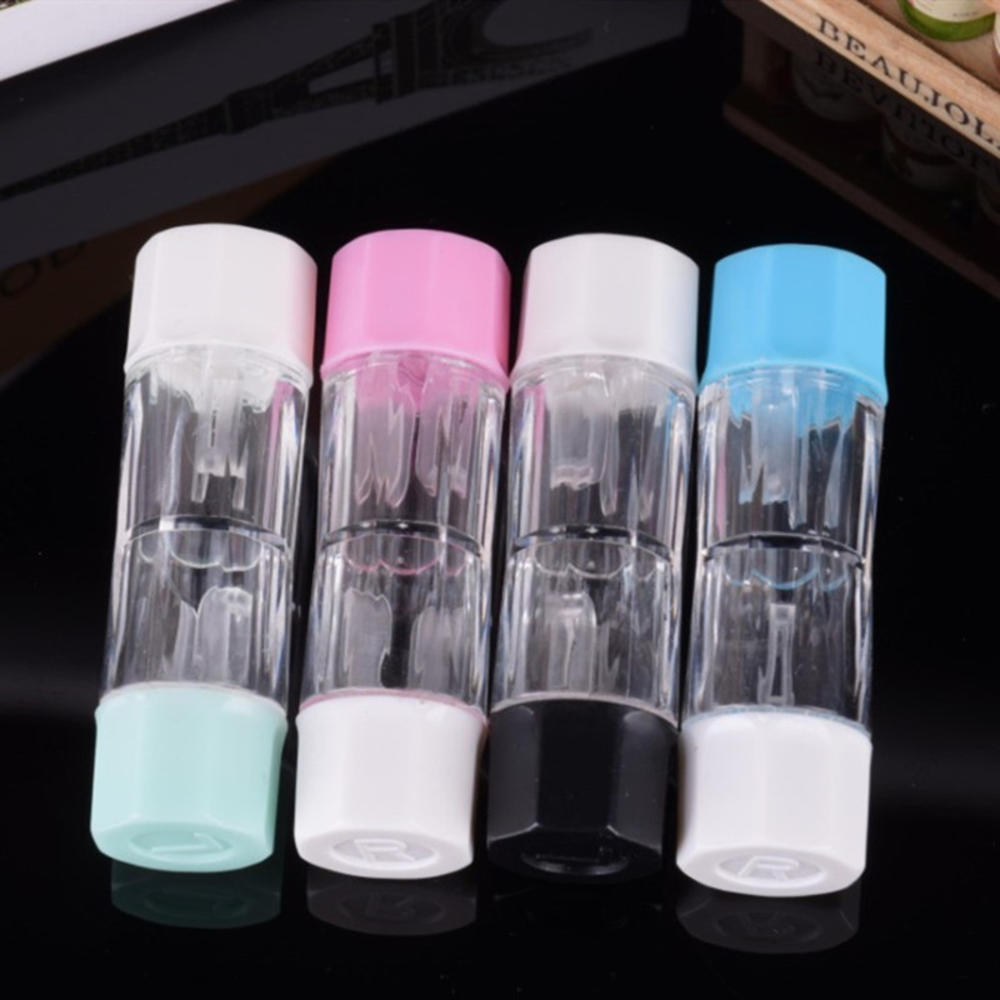 Mini diamant formet rgp hård kontakt linse beholder holder flaske tube briller etui beskytter boks rejse briller holder øje værktøj