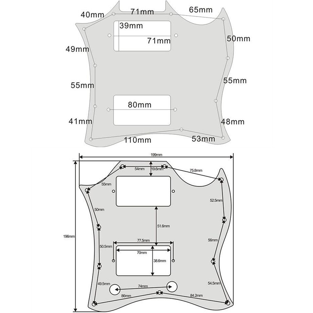 Plaque spéciale à gratter SG, pour guitare électrique de Style EPI SG, 3 couches avec trou de pont, accessoire partie basse