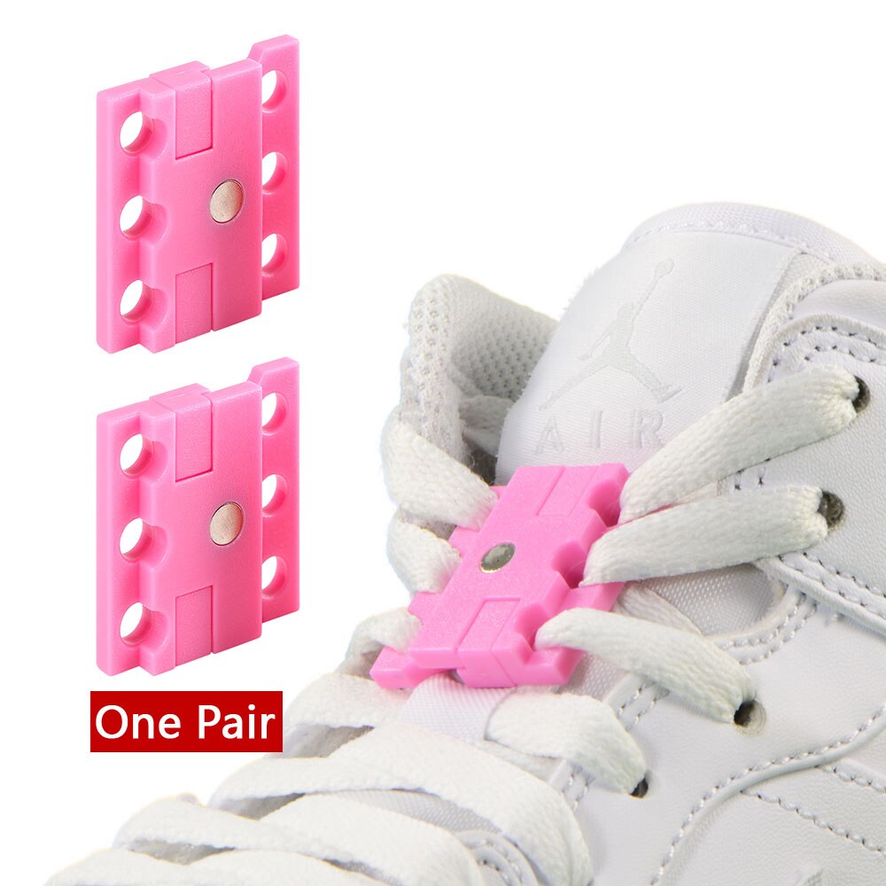 1 paar Magnetic Schnürsenkel Schnalle Verschluss Schnürsenkel Top für Sport Schuhe Stiefel Neue Kreative Faul Schnürsenkel Schließen Schnallen: 06 Pink