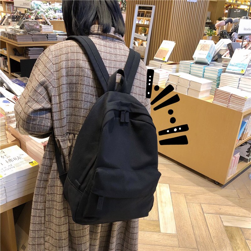 Mochila informal antirrobo de lona para mujer, mochila de viaje de gran capacidad para adolescentes, mochila sólida para mujer