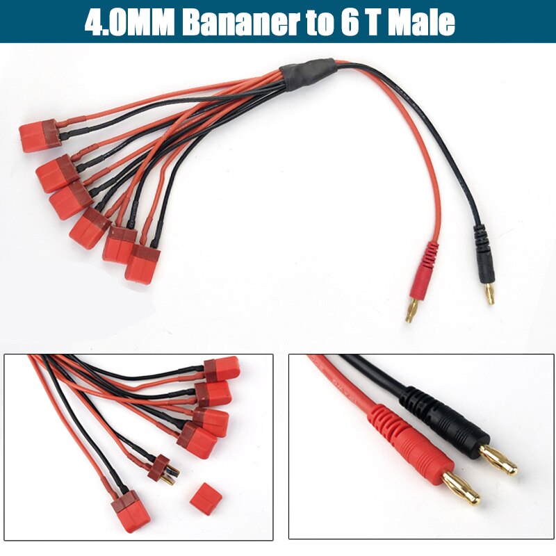Linea di ricarica Imax B6 Spina a Banana da 4,0 mm a spina T EC3 EC5 XT30 XT60 XT90 MPX TRX come150 con cavo in silicone 30 cm per Rc Lipo Batte: Kaki scuro