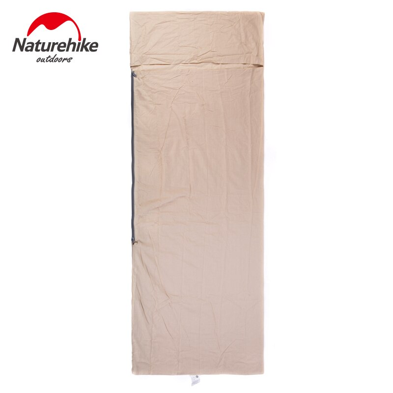 Naturehike enkel dubbel sovsäck liner rese campinglakan fickstorlek lätt 100%  bomulls kuvertväska för företag: Lin (75 x 210cm)