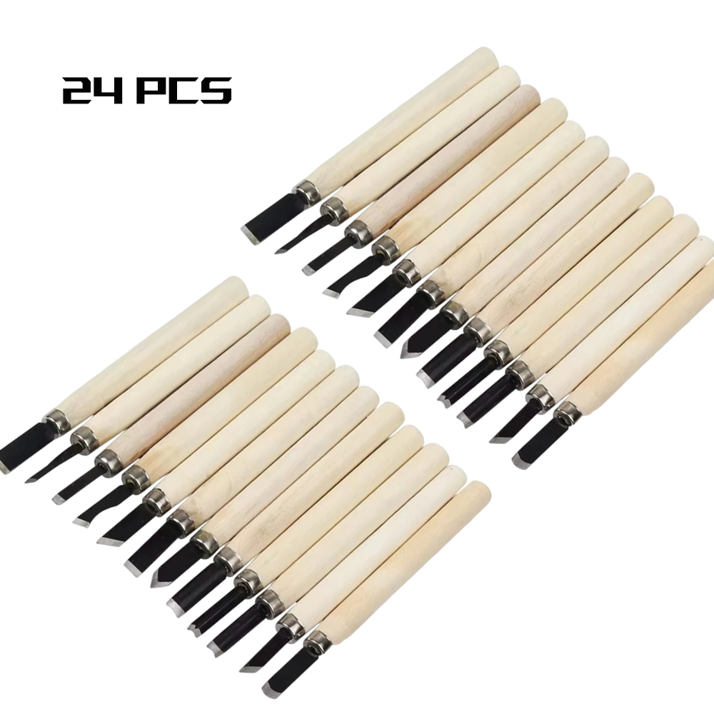 Galacok12pcs cinceles para tallar madera, cuchillo para corte básico de madera, herramientas de bricolaje y gubias de carpintería detalladas, herramientas manuales GYH: Toro Punto De Cincel