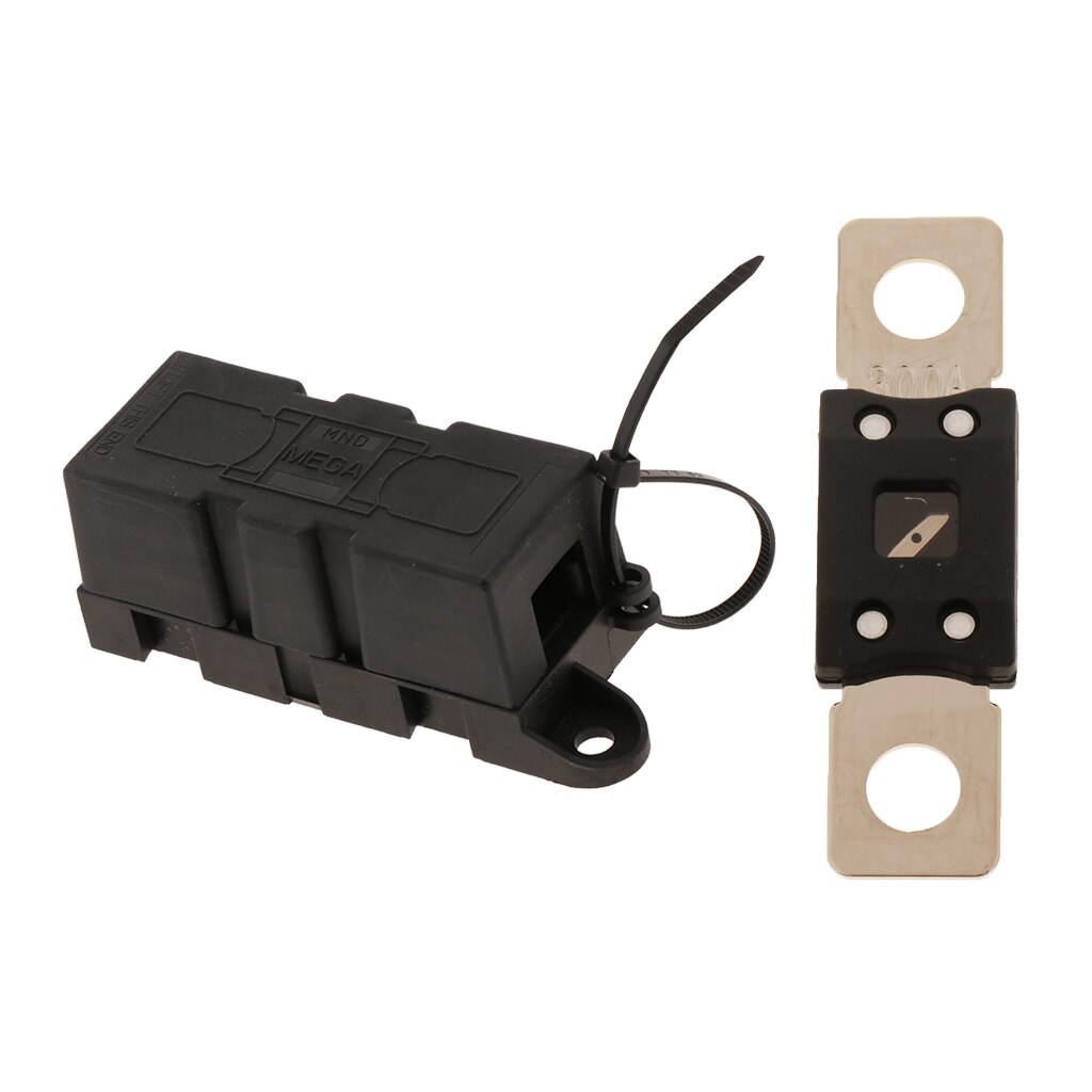 Automotive Single Terminal Fuse Holder+ Mega Bolt-Down Fuse for Forklift, Van, Marine, Truck, Boat, RV, Motorhome (300A)