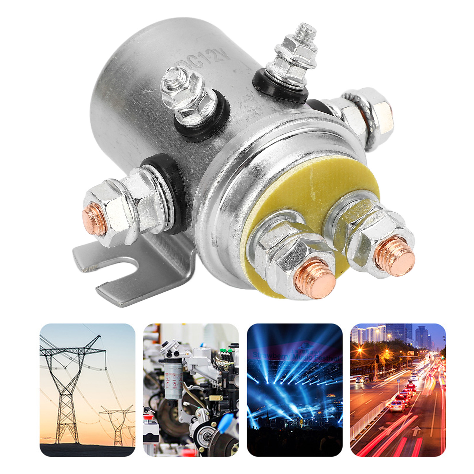 Elektrisk vinschrelä 300a vattentätt startrelä tillbehör för terrängfordon atv 12v vattentätt relä