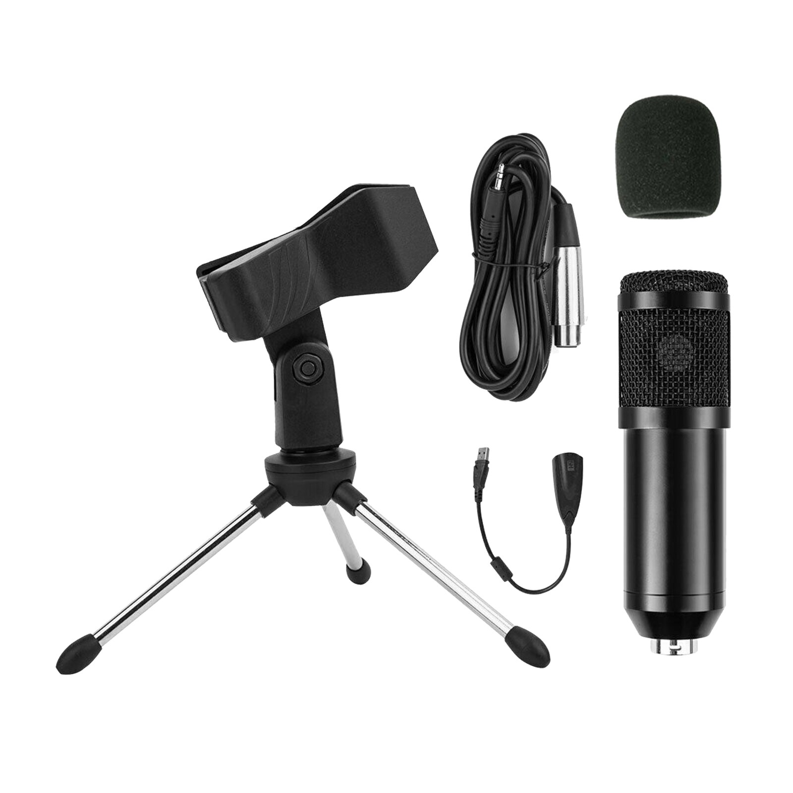 1 Set Condenser Microphone Kit Computer Cardioid Mic with Tripod for Podcast