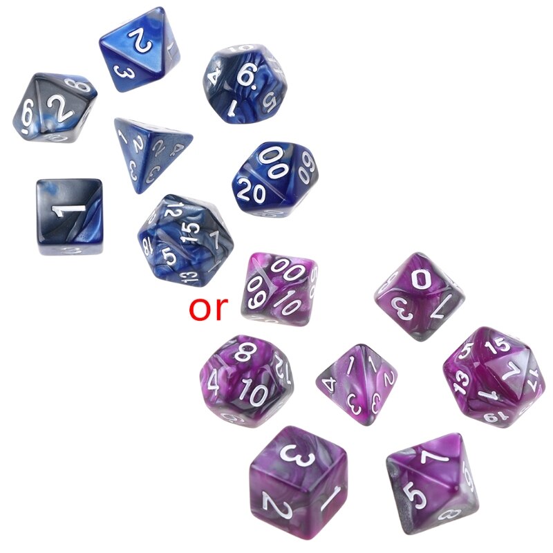 7 pçs/set acrílico poliédrico dados para jogo de tabuleiro trpg