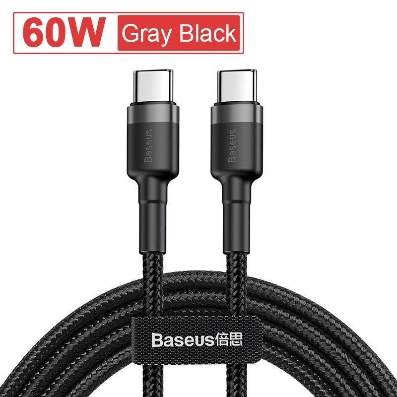 Baseus 100W Usb C Naar Usb Type C Kabel Voor Macbook Pro Quick Charge 4.0 Snel Opladen Voor Samsung xiaomi Mi 10 Lading Kabel: Gray 60W Cable / 1m (3.28 FT)