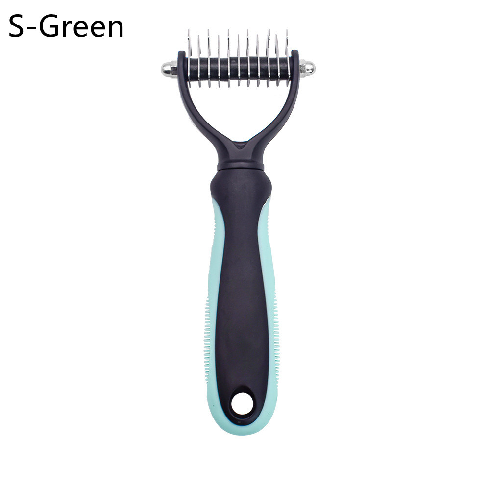 Hair Removal Comb for Dogs Cat Detangler Fur Trimming Dematting Brush Grooming Tool For matted Long Hair Curly Pet: Yellow
