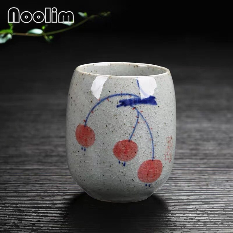 Théière en céramique peinte à la main, grande théière rétro résistante à la chaleur, pour salon de thé, hôtel, ménage, bouilloire en porcelaine, tasse à thé kung fu: Tasse à thé-b