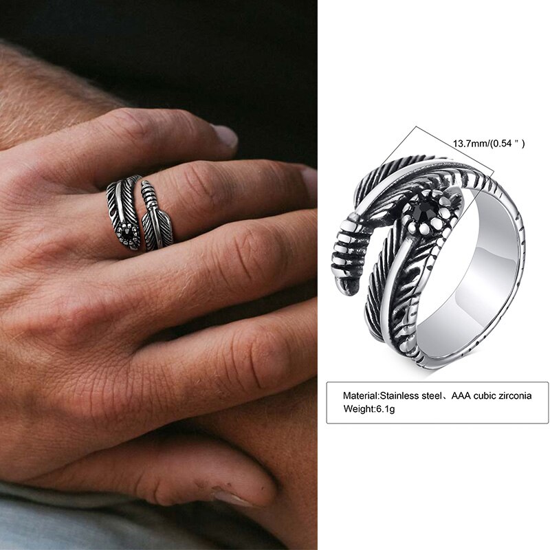 Bague Vintage pour homme, anneau à motif texturé en acier inoxydable, bijoux pour hommes: US SIZE 9 / 513