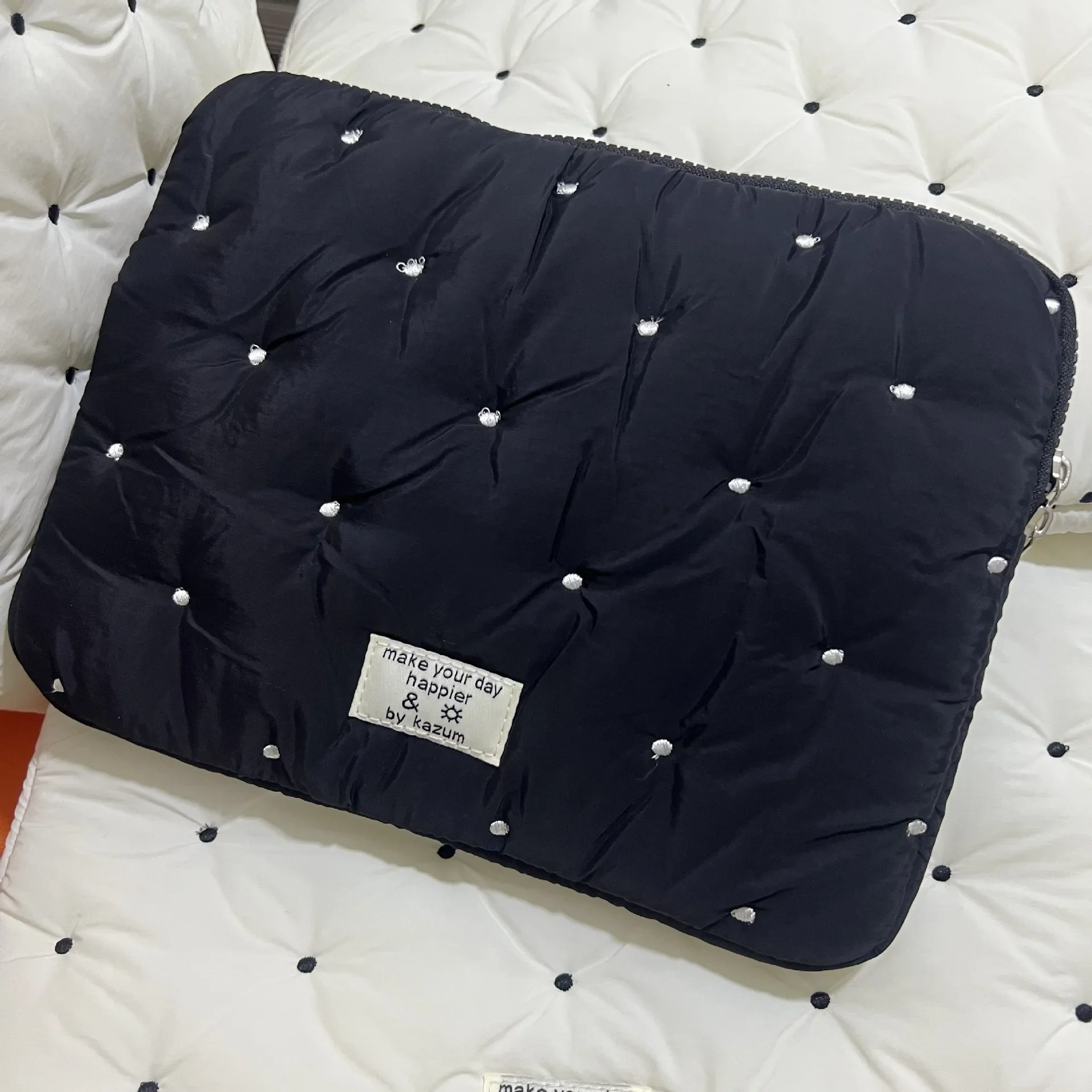 Laptoptas voor macbook air 13 , hoes voor 13-14 inch laptop, gewatteerd laptophoesje voor 15-16 inch laptop, schattige laptophoes voor 9-11 inch tablet, tas voor meisjes: Dertien / Zwart