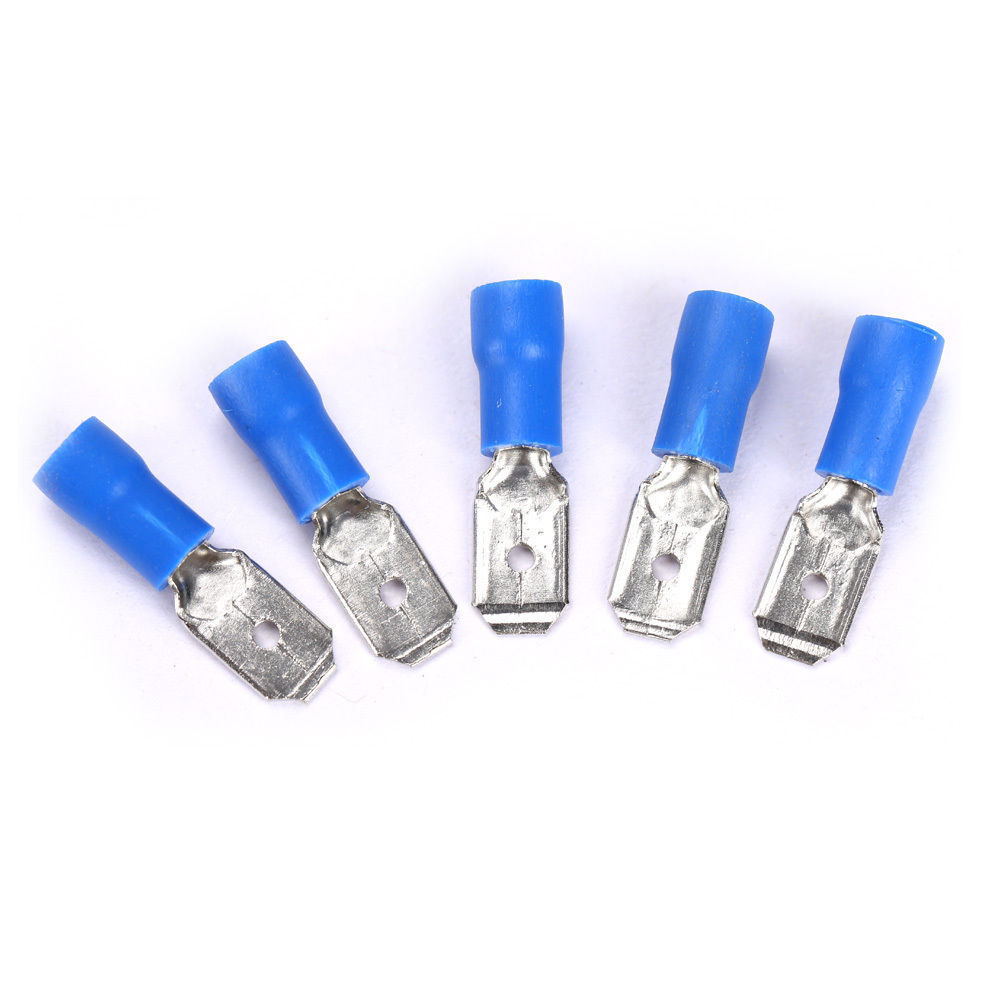 100x Spade Crimp Terminals Insulated Connectors Male&female Cable Shoes Blue Male/Female Insulated Crimp Terminals