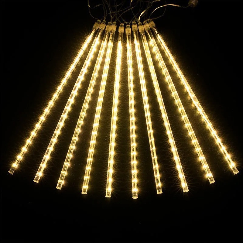 30/50cm 8 tubos lluvia de meteoros luces LED de cadena decoraciones para árboles de Navidad guirnalda de calle para decoración Navidad Año Navidad