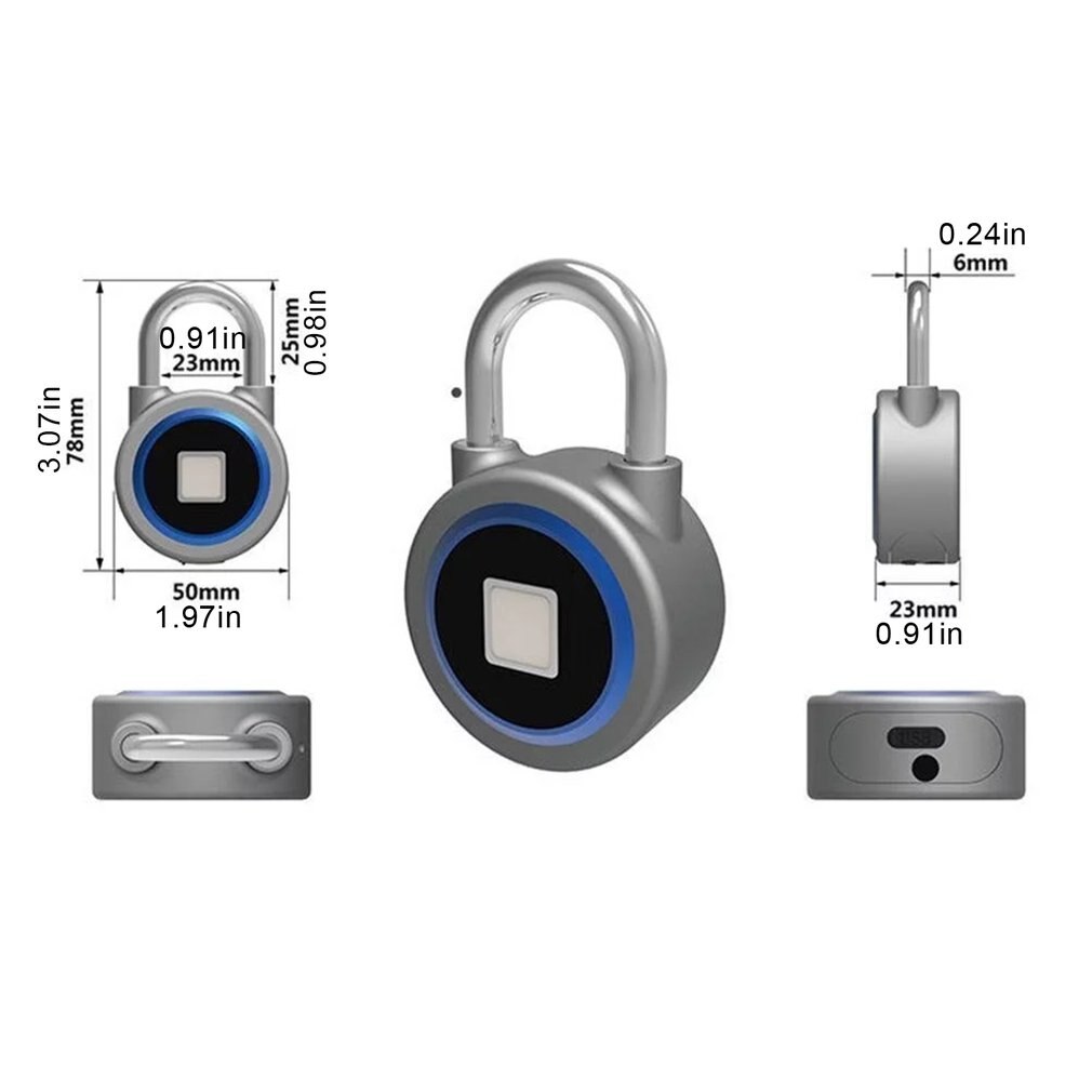 FB50 APP Unlock Fingerprint Lock Padlock Keyless Portable Anti-Theft IOS Android Phone Control Cabinet Padlock