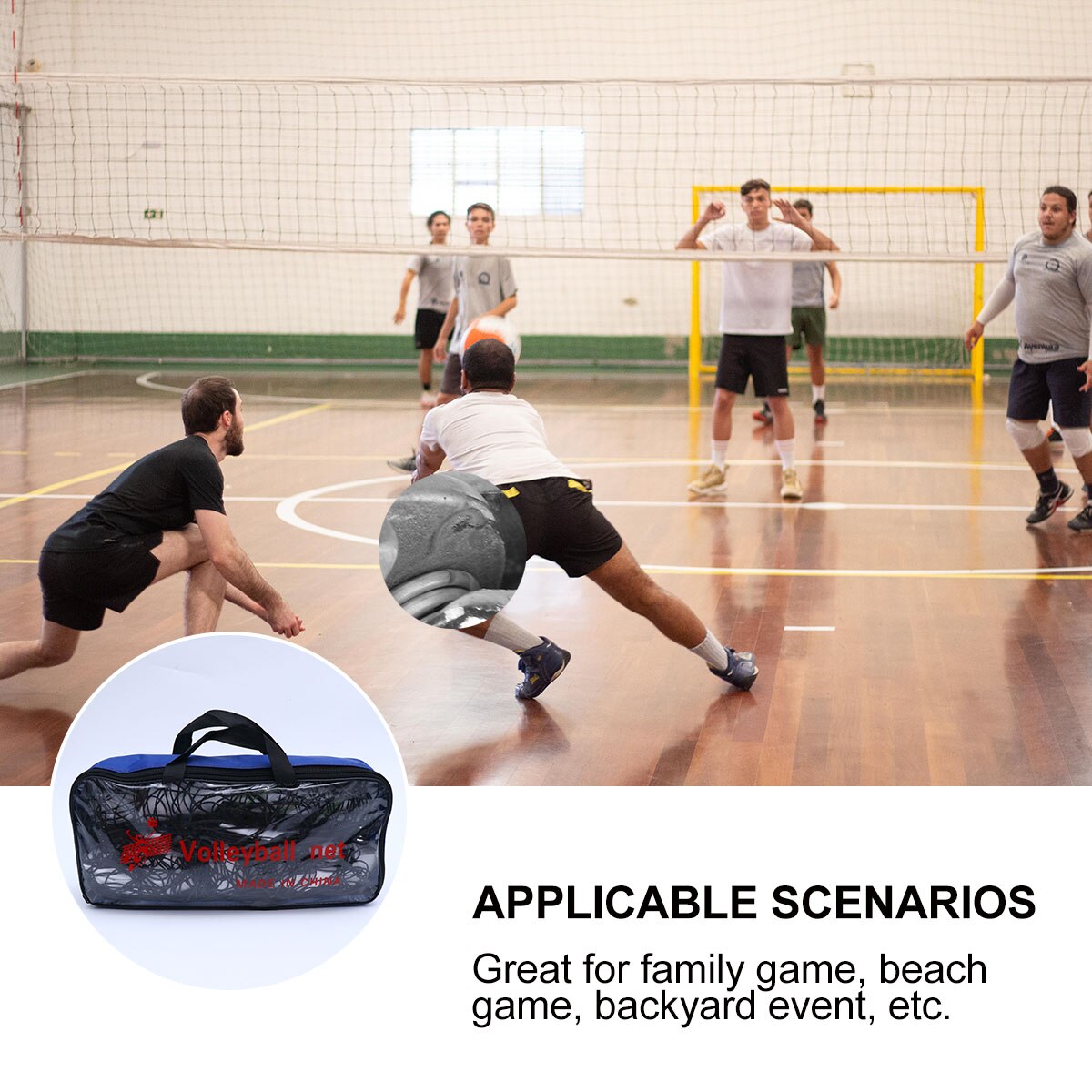 1 Set Portable Beach Volleyball Net Volleyball Net Set for Outdoor Sports