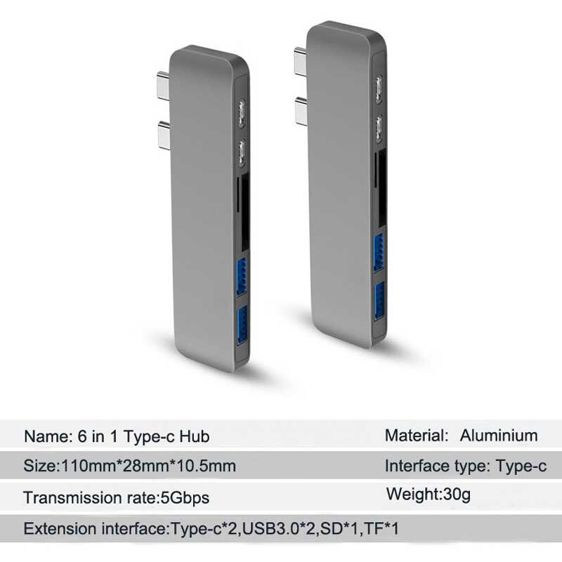 Marsea usb c hub thunderbolt 3 hub usb c dock com leitor de cartão tf sd pd hub 3.0 para macbook pro/ar 2020 tipo-c