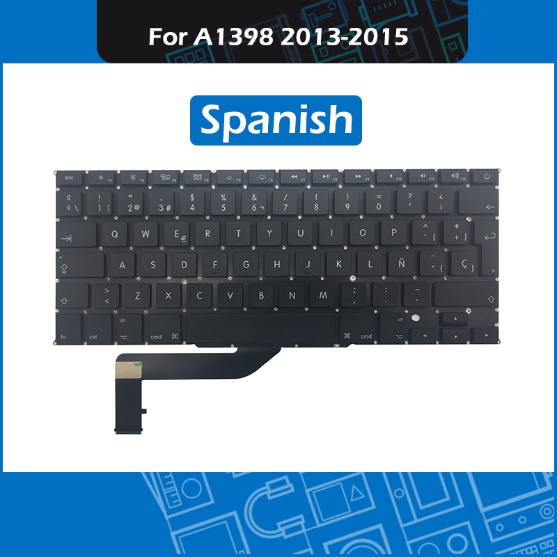 A1398 Spaans Toetsenbord Voor Macbook Pro Retina 15 "A1398 Spanje Toetsenbord Vervanging Late Mid Mid