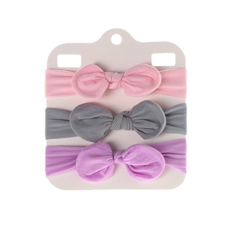 Diademas con lazo de nailon suave para niña, cintas elásticas de Color sólido para el pelo con lazo, accesorios para el cabello para recién nacido, 3 uds.: 10