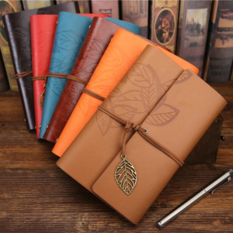 Retro notesbog dagbog notesblok litteratur pu læder notesbog papirvarer rejsende journal planlæggere kontor skoleartikler