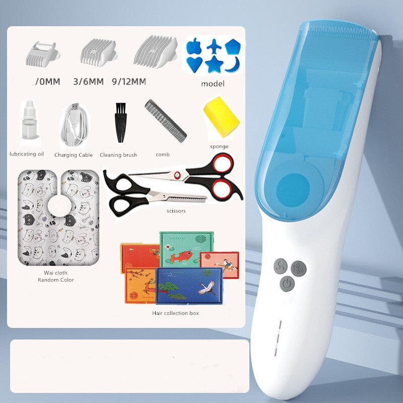 WEIDZ USB Rechargeable électrique tondeuse à cheveux pour enfants adultes silencieux automatique cheveux aspiration salle de bain tondeuse IPX7 étanche: VIOLET