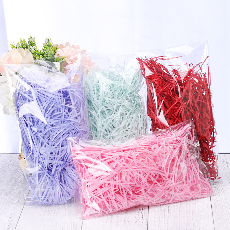 50/100g Kleurrijke Shred Crinkle Papier Raffia Versnipperd Tissuepapier Geschenkdoos Vulmateriaal DIY Bruiloft Verpakking decor