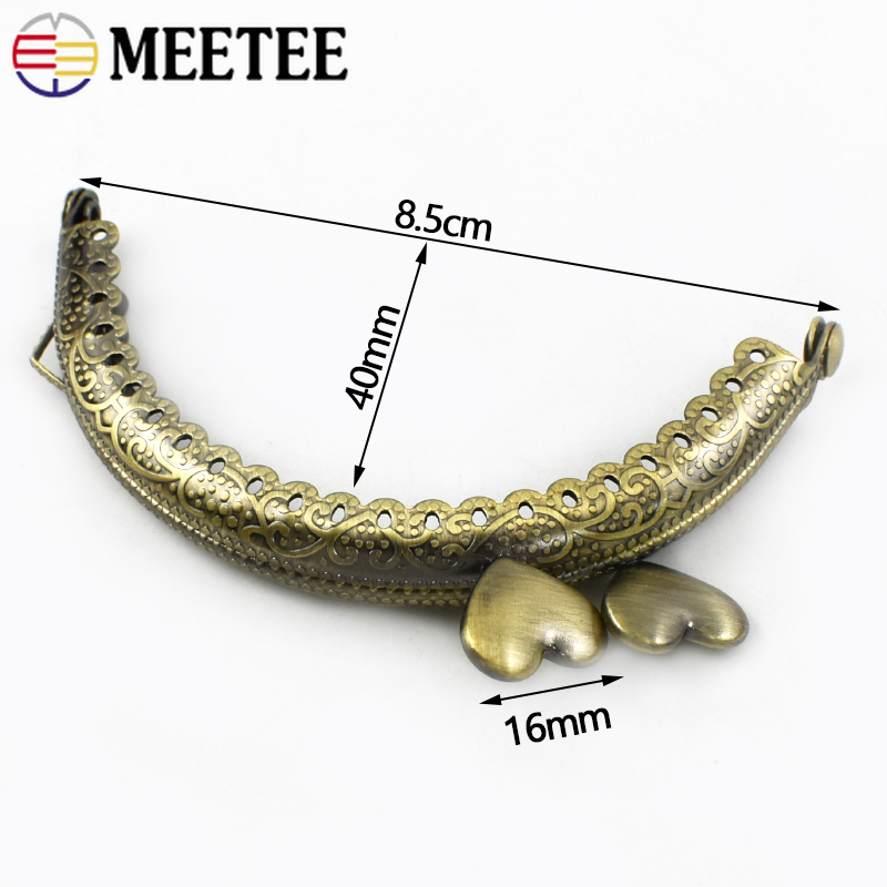 1/2/5/10 Stuks 8.5 Cm Reliëf Metalen Portemonnee Frame Tassen Handvat Portemonnee Kus Sluiting Handgemaakte Naaien Beugels Charms Diy Tas Accessoires