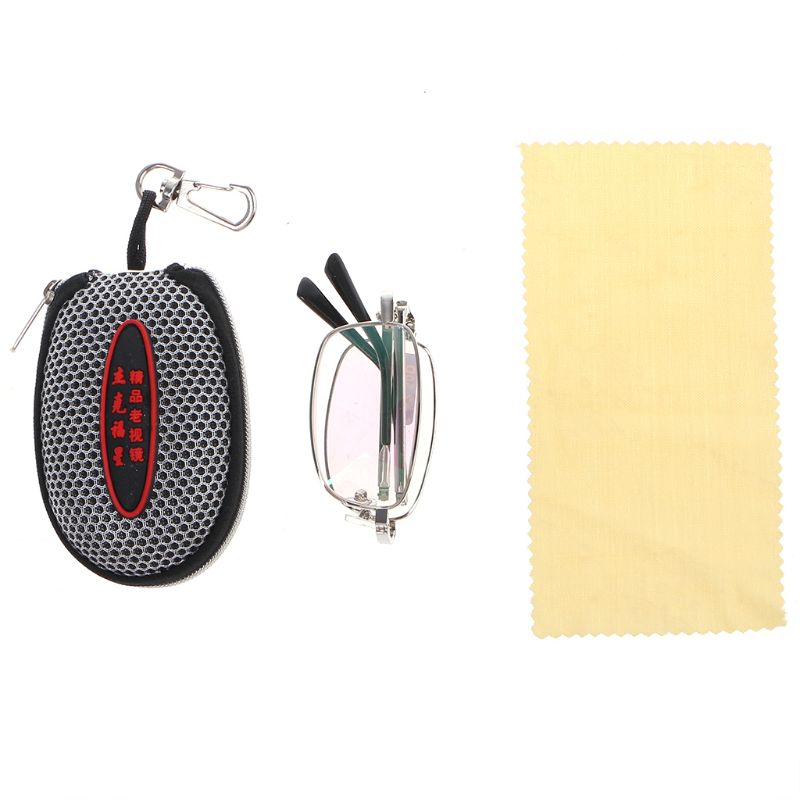 Silver Metal Snap Folding Reading Glasses with Case +1.5 +2.0 +2.5 +3 +3.5 +4.0