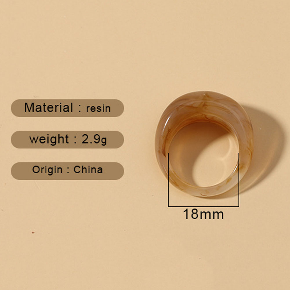 Ensemble de bagues en acrylique Transparent coloré pour femmes, bagues géométriques en résine transparente, à la , bijoux de fête,