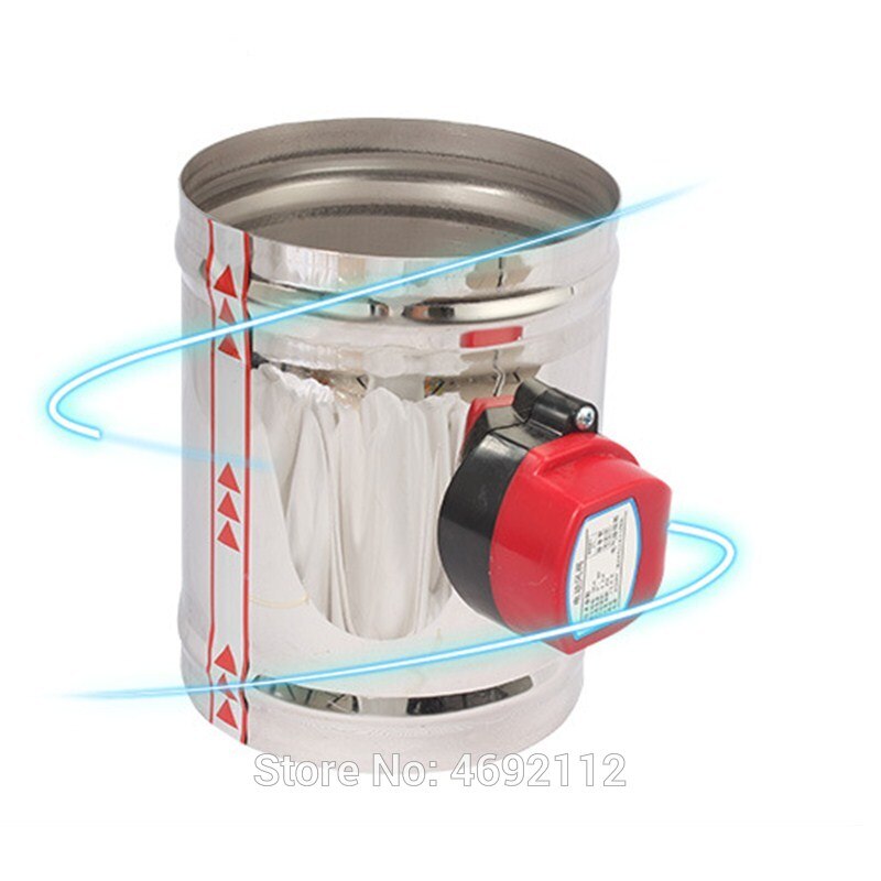 AC 220V 100mm Stainless Steel Electric Air Solenoid Valve Air Duct Motorized Damper Valve for Ventilation Pipe Valve