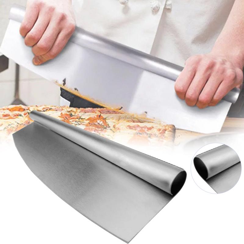 Stainless Steel Pizza Cutter Home Canteen Kitchen Party Pastry Rocker Blade Rocking Pizza Cutter Kitchen Accessories