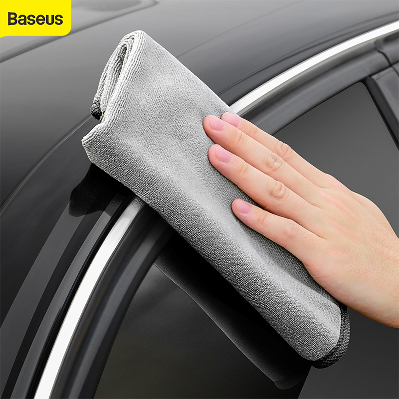 Baseus-toallas de microfibra para limpieza de coche, paño de secado con dobladillo, accesorios de lavado de coche
