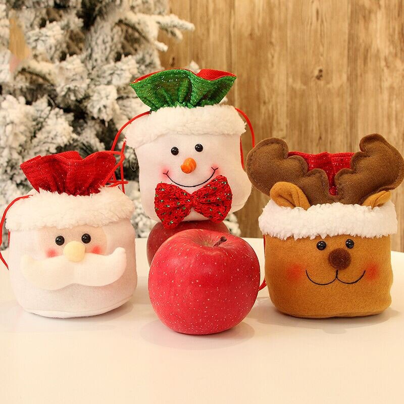 Navidad decoraciones festivas Apple bolsa para de Navidad bolsas de caramelos de los niños creativos pequeñas bolsas de embalaje de