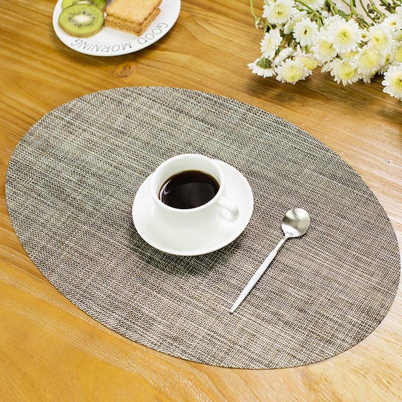 45*30cm Table Mat PVC Elliptical Non-Slip Placemat Heat Insulation Pads Kitchen Restaurant Bowl Plate Cup Pad AI