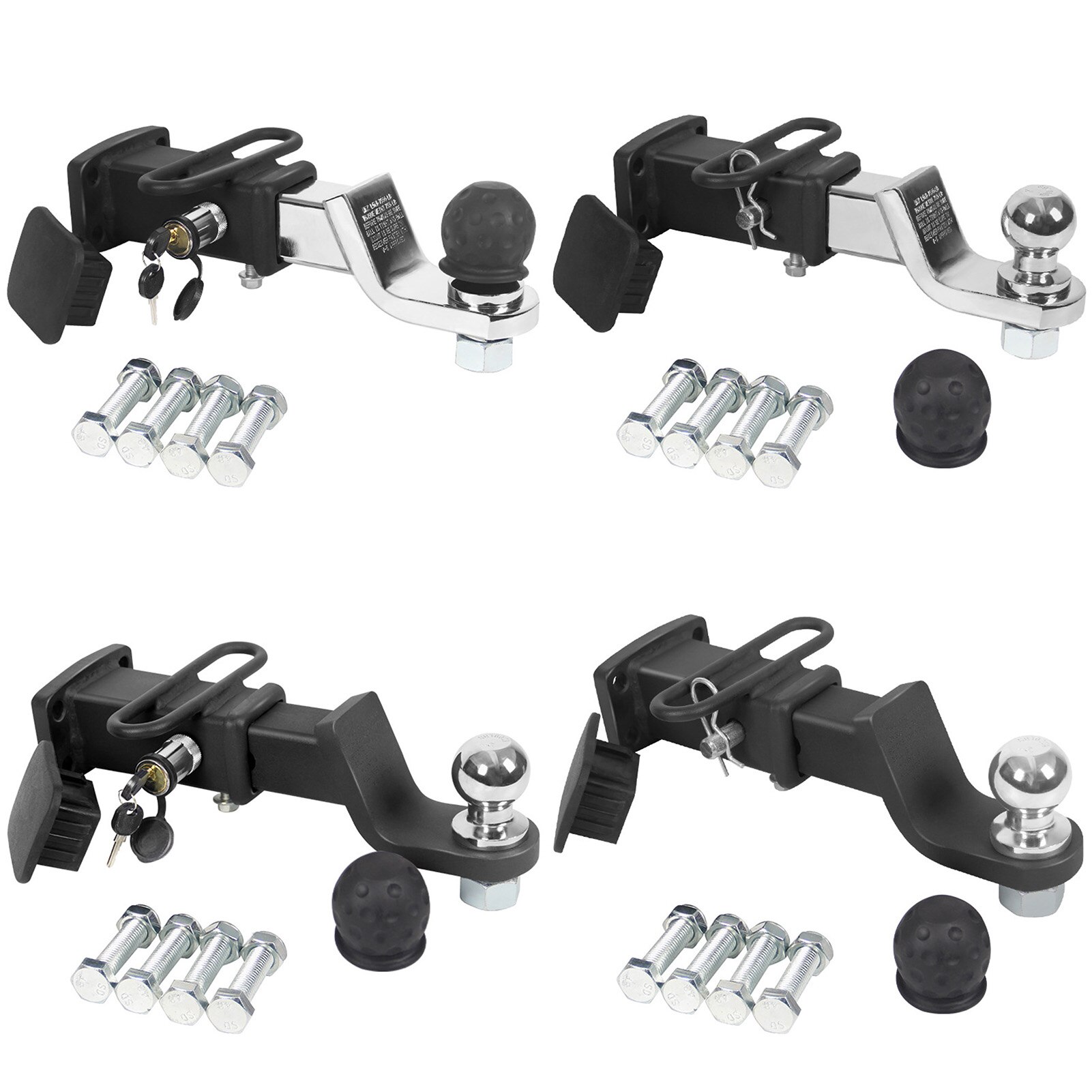 Adjustable Trailer Hitch Ball Mount Steel Tow and Stow Hitch Trailer Hitch Ball Mount Tow for 2" Trailer Receiver