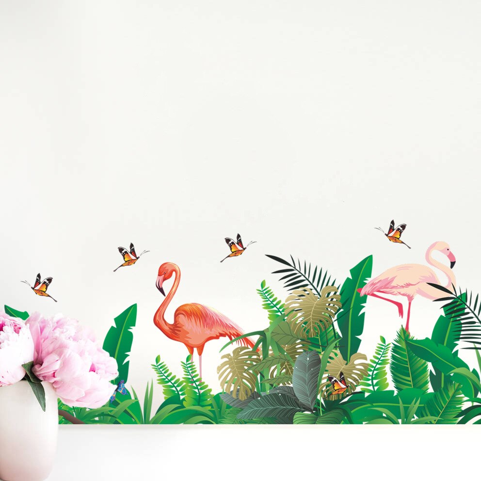 70*25CM Pink Flamingo Wall Stickers DIY Birds Animal Sticker for Kids Room Home Decoration Wall Decal Nursery Decor: Default Title