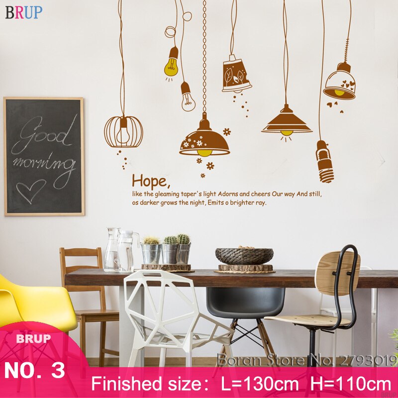 Large Chandelier Wall Stickers Art Light Bulb Home Decor DIY Vinyl Mural Room Decoration for Living Room Bedroom: 03