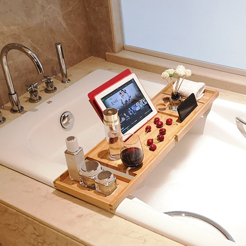Support de bain baignoire support vent téléphone portable et tablette support ordinateur baignoire colis étagère plateau support de rangement support de bain rétractable