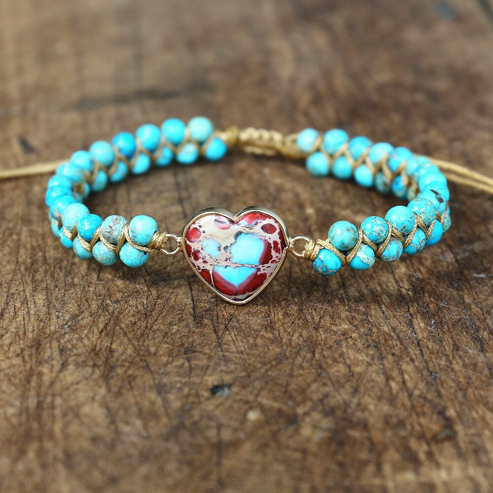 À la main En Forme De Coeur Bracelets Porte-Bonheur Femmes Bohême Yoga Chaîne Bracelets Tressés Amant Bracelet Femme Bijoux Directe