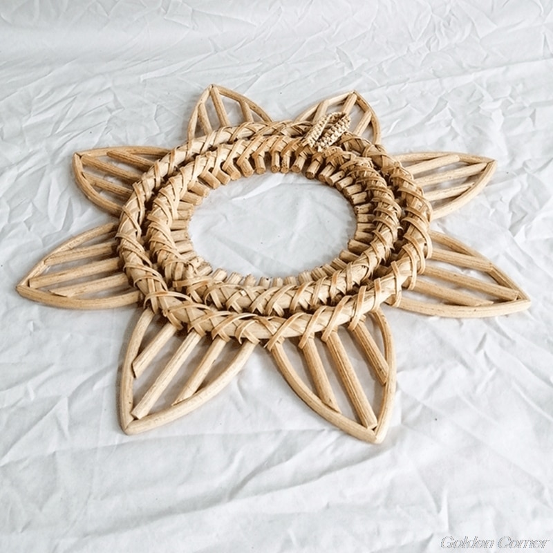 Rattan Rahmen Hängen Wand Spiegel Rahmen Foto Wand Rahmen Holz Kunst Deco Rahmen Handarbeit Wohnzimmer Bedroo D03 20