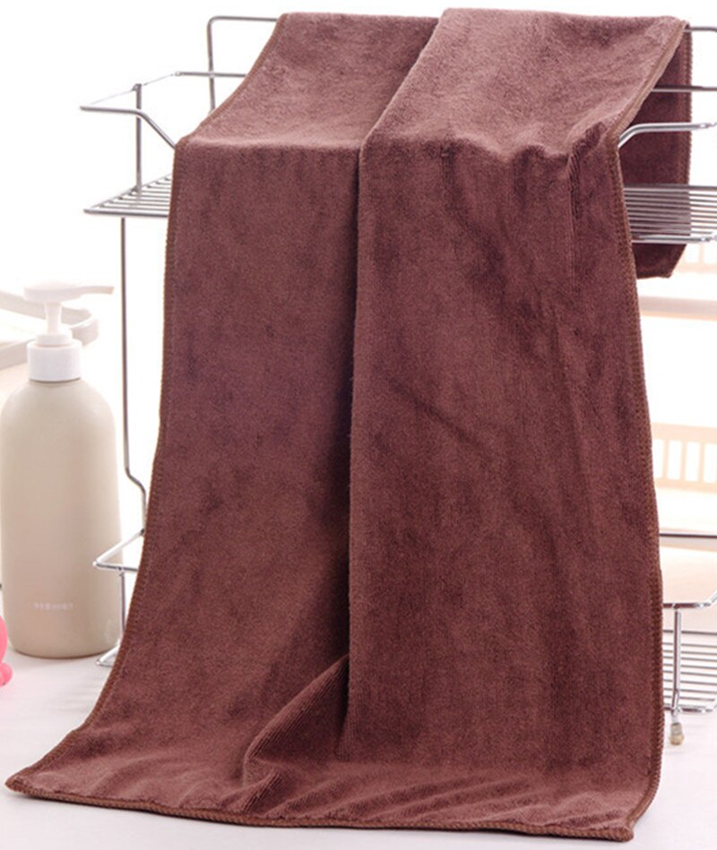 Toalla de baño de secado rápido para salón de belleza, toalla grande y gruesa de microfibra, absorbente, suave y humeante, para masaje, 200x100: 200x100 / Brown
