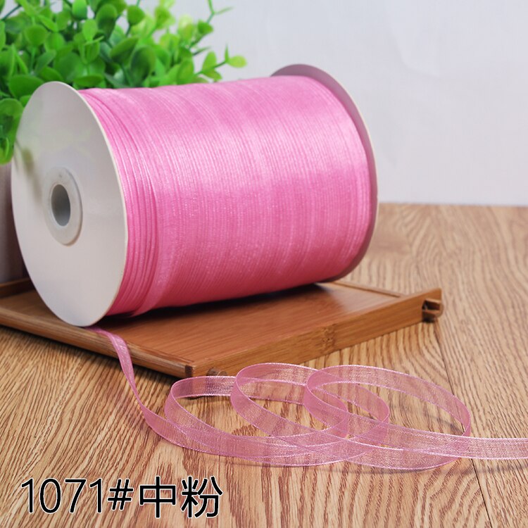 6mm Organza Ribbon (10 Meters/lot) Decorative Packing Wedding Crafts Christmas Wrap Handmade DIY Material Supplies