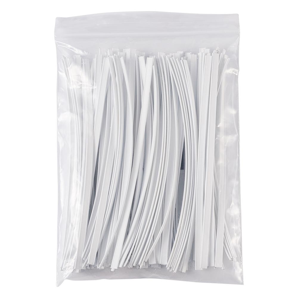 100pcs White PE Plastic Nose Bridge Strip Wire for DIY Mask Making Material,with Galvanized Iron Wire Double Core Inside 100x5mm