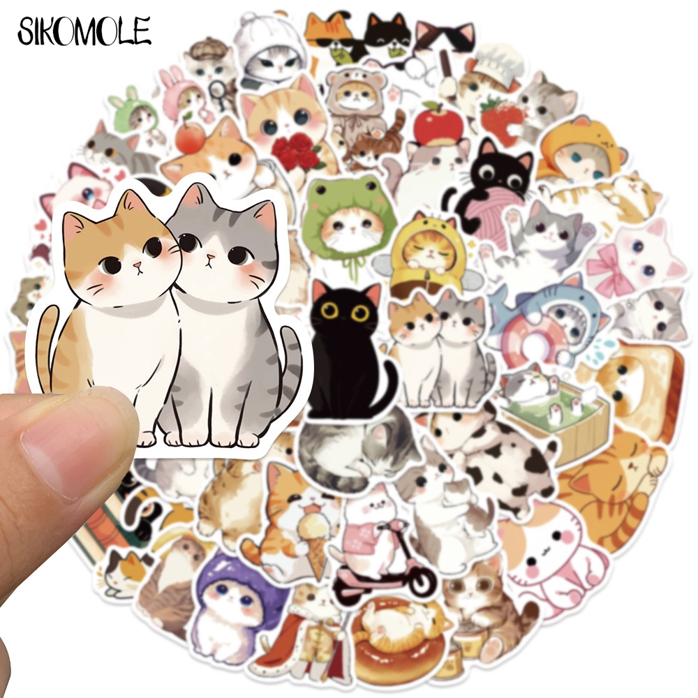 10/30/50PCS Cartoon Cute Cute Cat Stickers Animals Decals DIY Laptop Guitar Skateboard Waterproof Car Graffiti Sticker Kids