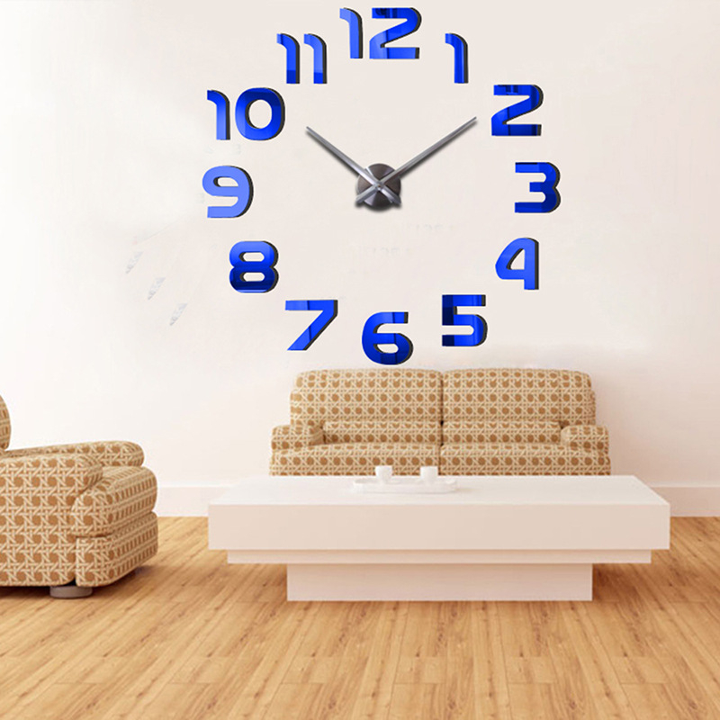 Reloj de puntero, relojes de cuarzo, relojes de , reloj de pared Real en 3d, pegatina de espejo apresurado, Diy, decoración para sala de estar, reloj de pared Digital