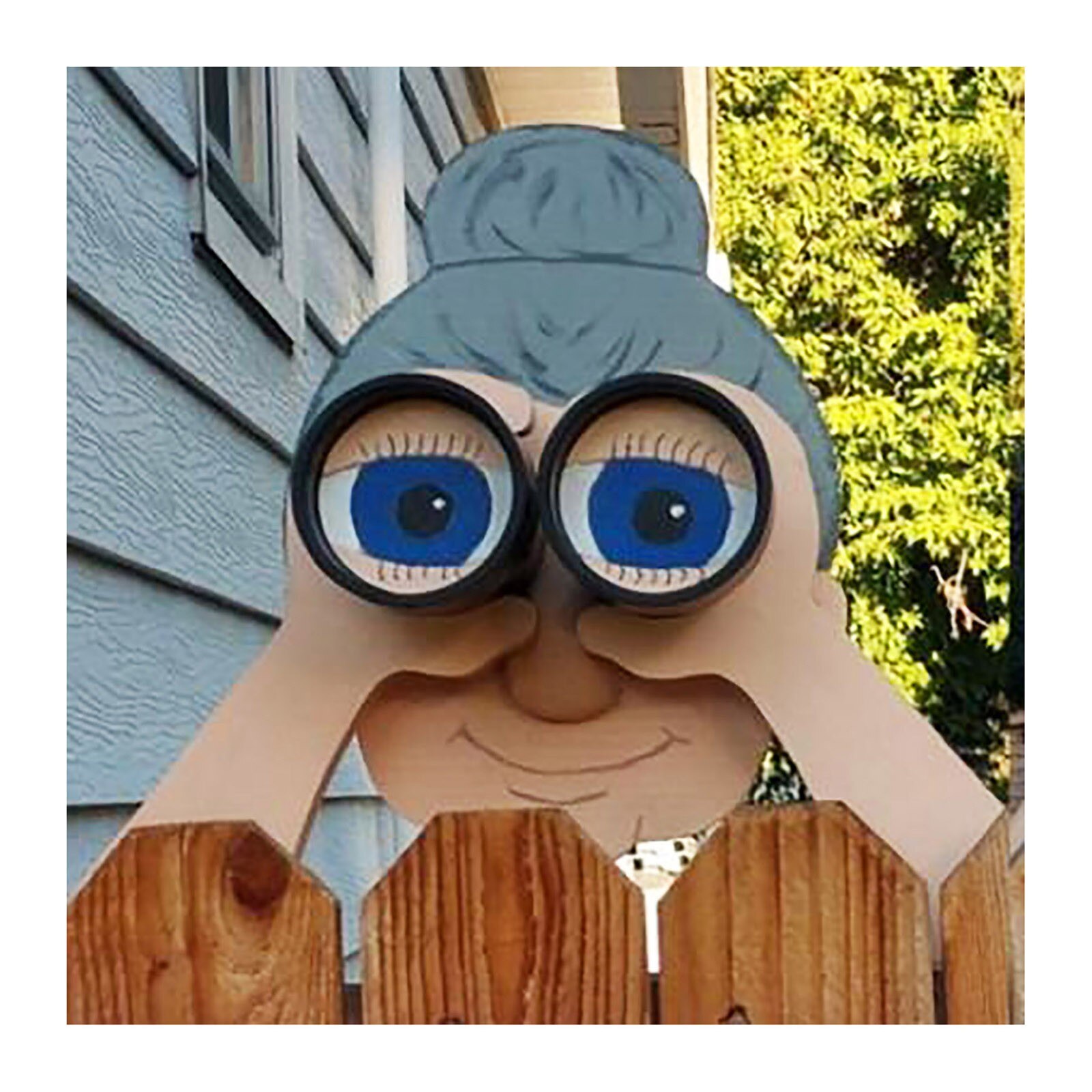 Funny Fence Decoration Nosy Old Man And Lady Lifelike Peeking Old Man And Lady Garden Fence Courtyard Fence Art Decora Crafts