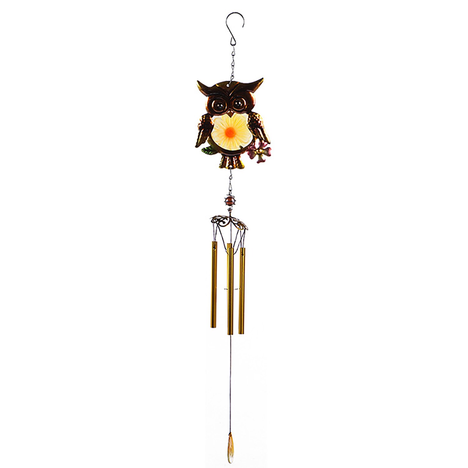 Windgong, Cartoon Uil-Vormige Windbell Decoratieve Hangers Ornamenten Voor Home Office Cafe Winkel, blauw/Geel/Rood: E
