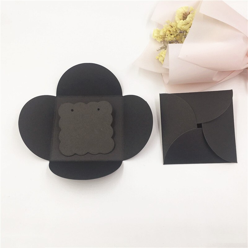 20 piezas de colores Kraft para tarjetas de pendientes, cubierta para tarjetas de pendientes, lindo y exquisito pendiente fácil de guardar y llevar de 13x13cm: 2