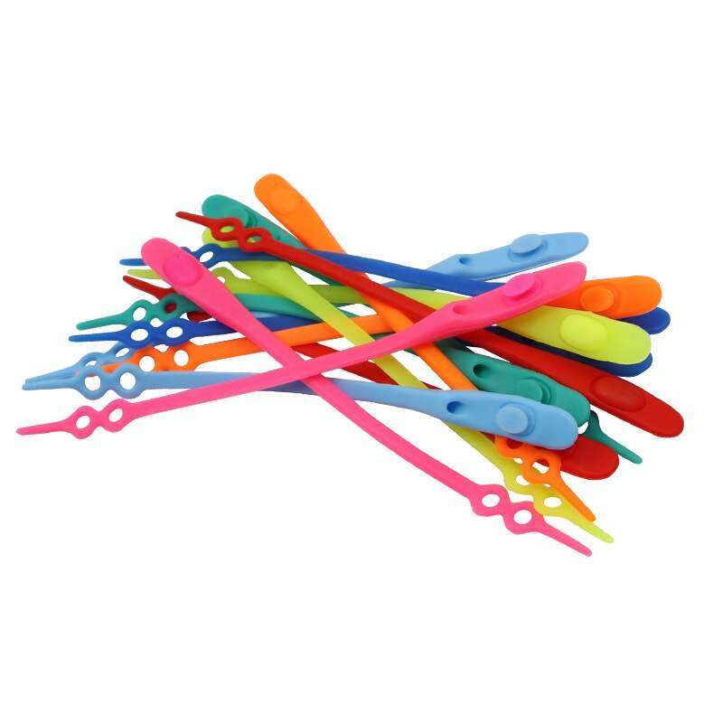 Nouveauté 12 pcs/lot lacets en Silicone élastique chaussures de lacet élastique accessoires chaussures en Silicone paresseux dentelle sans cravate dentelle en caoutchouc
